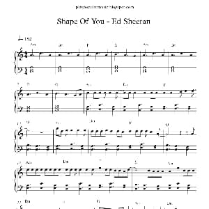 Shape Of You 钢琴谱 Ed Sheeran Ed Sheeran