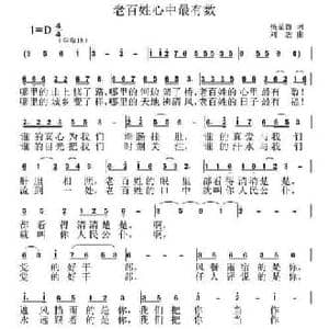 老百姓心中最有数_民歌简谱_词曲:杨显群 刘恕