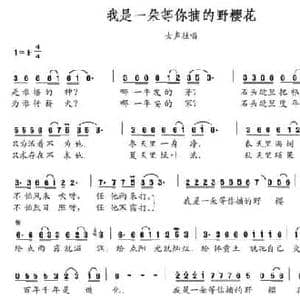 我是一朵等你摘的野樱花_民歌简谱_词曲:徐泰屏 陈世春