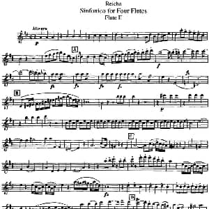 长笛曲谱 | 瑞查长笛四重奏 Flute 2 Reicha 瑞查