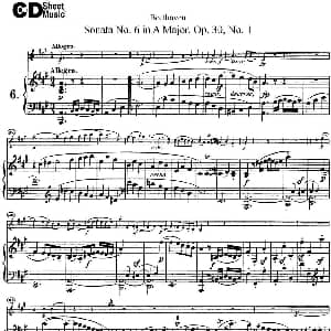 小提琴谱 | Violin Sonata No.6 in A Major Op.30 No.1 小提琴 钢琴伴奏