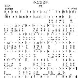 不会忘记你_民歌简谱_词曲:石杨 石杨
