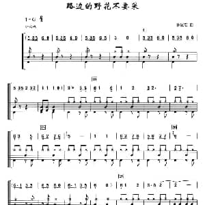 路边的野花不要采 架子鼓 简谱 鼓谱 李俊雄