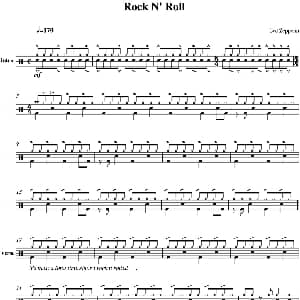 Led Zeppelin Rock n'roll 爵士鼓谱