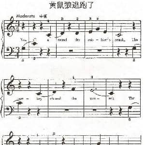 黄鼠狼逃跑了 钢琴谱 约翰 汤普森