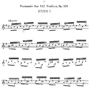 Fernando Sor 12 Studies,Op.35 吉他谱