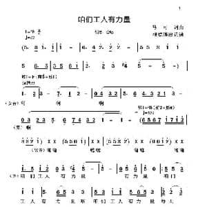 咱们工人有力量_歌谱投稿_词曲:马可 马可