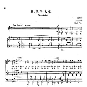29浪游之歌 德国 _外国歌谱_词曲:科尔纳 舒曼