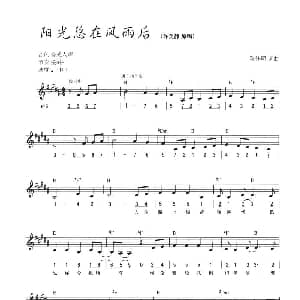 电子琴谱 | 阳光总在风雨后 线简混排弹唱谱 陈佳明 陈佳明