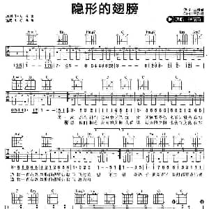 隐形的翅膀 吉他谱 张韶涵 王雅君 王雅君