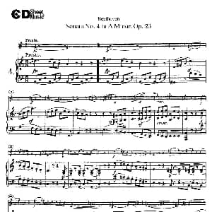 小提琴谱 | A小调第四小提琴奏鸣曲 Sonata No.4 in A Minor Op.23 小提琴 钢琴伴奏 Beethoven ​贝多芬