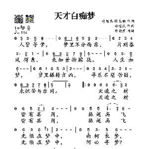 天才白痴梦_歌谱投稿_词曲:许冠杰 薛志雄 许冠杰