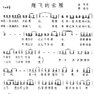 翔飞的云雁_通俗唱法乐谱_词曲:汪平
