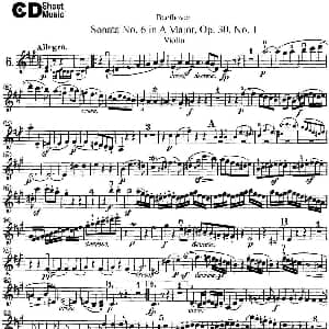 小提琴谱 | Violin Sonata No.6 in A Major Op.30 No.1
