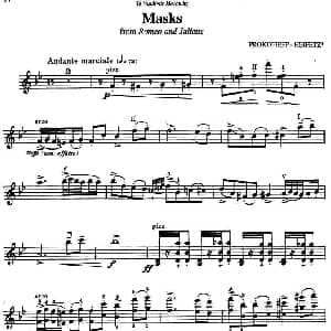 小提琴谱 | Masks from Romeo and Juliette 海菲茨 PROKOFIEFF