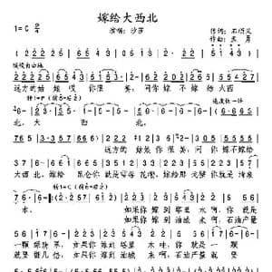 嫁给大西北_歌谱投稿_词曲:石顺义 孟勇