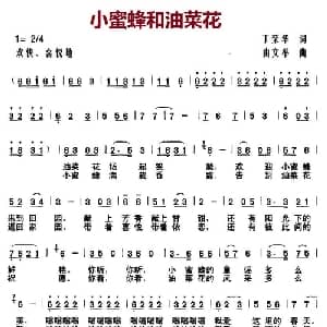 小蜜蜂和油菜花_儿歌乐谱_词曲:丁荣华 由文举