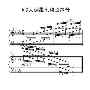 第八级21.♭D大调属七和弦琶音 钢琴谱