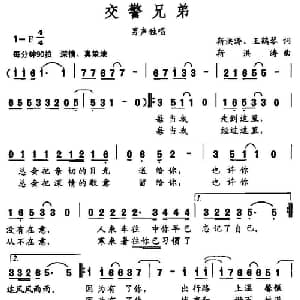 交警兄弟_通俗唱法乐谱_词曲:靳洪涛 王鹤琴 靳洪涛