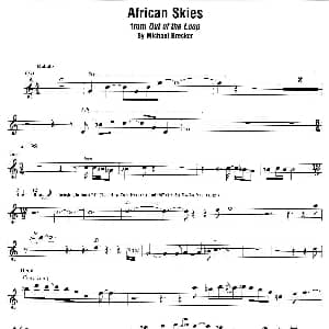 萨克斯谱 | African Skies 第一首