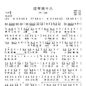 过年我十八_歌曲简谱_词曲:牛冰 牛冰