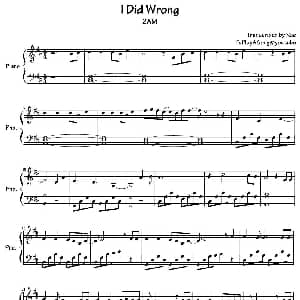 I Did Wrong 钢琴谱