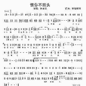 恨你不回头_歌谱投稿