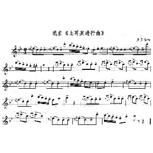 长笛曲谱 | 选自 土耳其进行曲 贝多芬作曲版 贝多芬