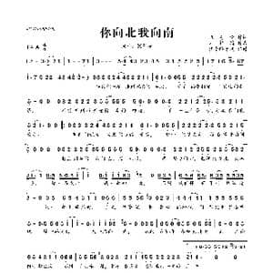 你向北我向南_歌曲简谱_词曲:张宥伦 刘轩瑞