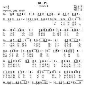 铭记_民歌简谱_词曲:倪永东 邹兴淮