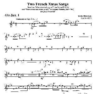萨克斯谱 | Two French Xmas Songs 第一中音萨克斯分谱