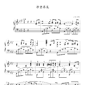 珍重再见 钢琴谱 李柳卡拉尼作曲 张帅改编