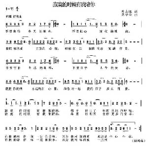 寂寞的时候有我陪你_通俗唱法乐谱_词曲:邓永旺 龙华云