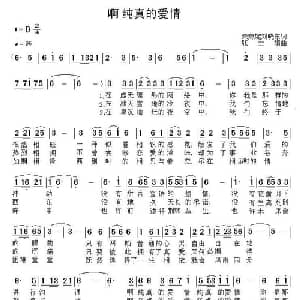 啊 纯真的爱情_通俗唱法乐谱