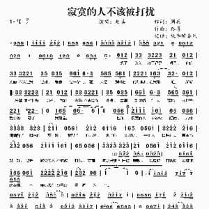 寂寞的人不该被打扰_歌曲简谱_词曲:周兵 路勇
