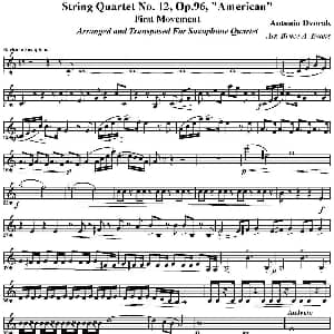 萨克斯谱 | String Quartet No.12 Op.96 四重奏 上低音萨克斯分谱