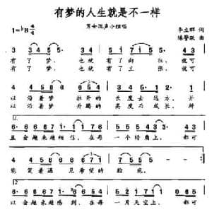 有梦的人生就是不一样_民歌简谱_词曲:李立群 陈警跃