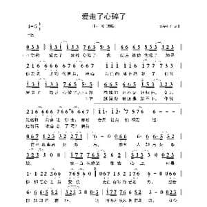 ​爱走了心碎了_歌曲简谱_词曲:长春虫子 长春虫子