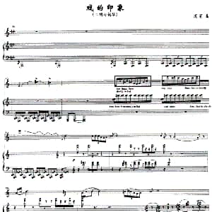 二胡谱 | 戏的印象 二胡与钢琴 庞莉