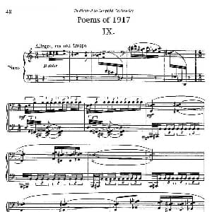 Poems of 1917 Op.41 钢琴谱 里奥 奥恩斯坦 Leo Ornstein
