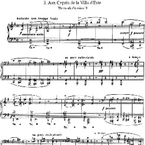 李斯特 旅游岁月 第三集 S.163 No.3 艾斯特庄园的绿柏2 钢琴谱 李斯特