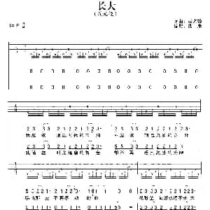 长大 吉他谱 反光镜 彼岸