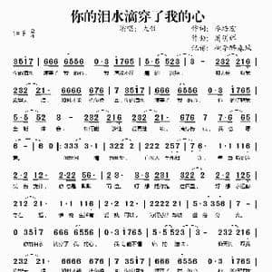 你的泪水滴穿了我的心_歌谱投稿_词曲:李培宏 周明辉