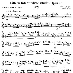 萨克斯谱 | 中级练习曲15首 Op76 5 D 波帕尔