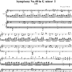 第四十号交响曲第一乐章 钢琴谱