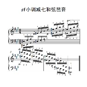第八级8.♯f小调减七和弦琶音 钢琴谱