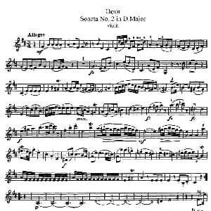 小提琴谱 | 海顿D大调第二小提琴奏鸣曲