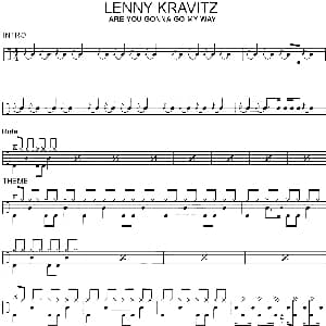 Lenny Kravitz Are you gonna go my way 爵士鼓谱