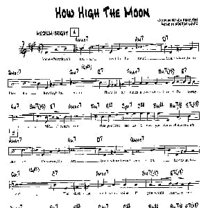 HOW HIGH THE MOON 降B爵士乐谱