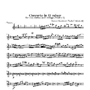 小提琴谱 | D小调无伴奏协奏曲 第一小提琴分谱 J.S BACH